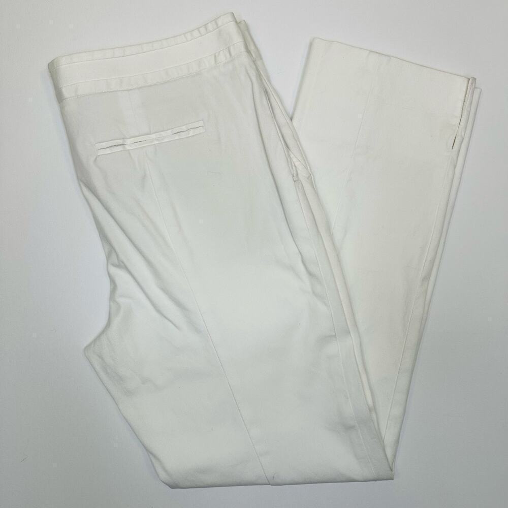 Tory Burch White Cotton Straight Leg Ankle Pants Size 10